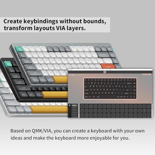 nuphy Air75 V2 Teclado mecánico portátil 75, teclado inalámbrico, compatible con teclados Bluetooth/ 2.4G/USB-C RGB, compatible con Windows,Mac, Linux