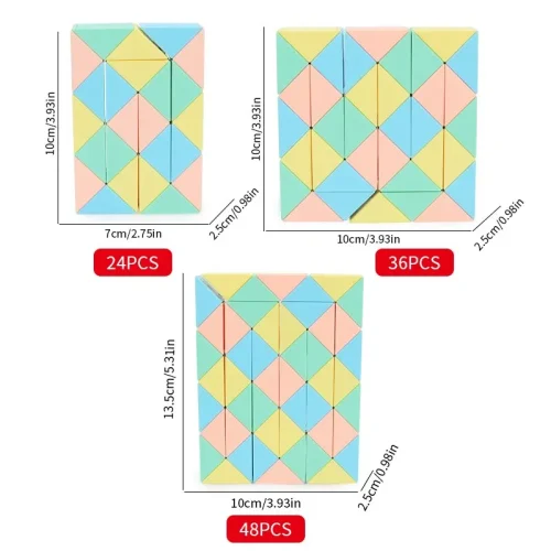 Bloques de cubo de serpiente mágica Juguetes para niños y adultos, rompecabezas 3D Montessori, juguete y tallo para mayores de 3 años, alivio del estrés