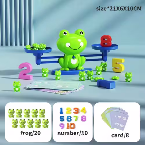 Juguetes matemáticos de inteligencia matemática, escala de rana divertida, juguetes educativos para edades tempranas para niños, suma, resta, equilibrio, iluminación