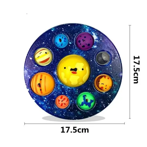 Ocho planetas hoyuelos Push Bubble Fidget juguetes niños sensorial autismo Squishy juguetes para aliviar el estrés para niños regalo