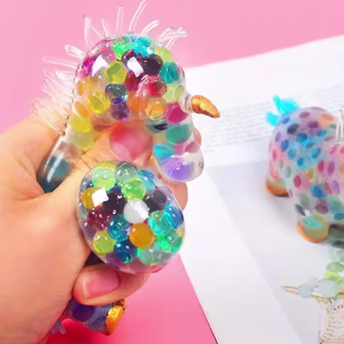 Pelotas antiestrés de unicornio, juguete para curar el estado de ánimo, juguete para apretar, alivio del estrés y la ansiedad, pelota antiestrés de unicornio, juguete de agua de Gel colorido