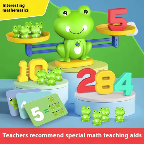 Juguetes matemáticos de inteligencia matemática, escala de rana divertida, juguetes educativos para edades tempranas para niños, suma, resta, equilibrio, iluminación