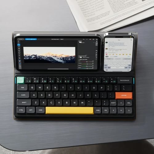 nuphy Air60 V2 Teclado inalámbrico portátil 60 teclado mecánico de bajo perfil compatible con QMKVIA compatible con Windows, Mac, Linux compatible con Bluetooth 5.12.4GHz (USB-C)