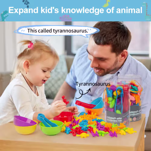 Juguetes de clasificación de animales de conteo para niños pequeños, actividades de aprendizaje preescolar para matemáticas, cognición de Color, regalo de tallo de bebé Montessori