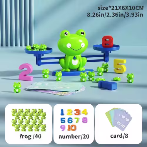 Juguetes matemáticos de inteligencia matemática, escala de rana divertida, juguetes educativos para edades tempranas para niños, suma, resta, equilibrio, iluminación