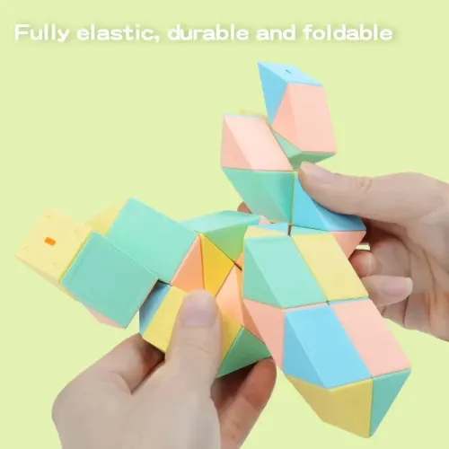 Bloques de cubo de serpiente mágica Juguetes para niños y adultos, rompecabezas 3D Montessori, juguete y tallo para mayores de 3 años, alivio del estrés