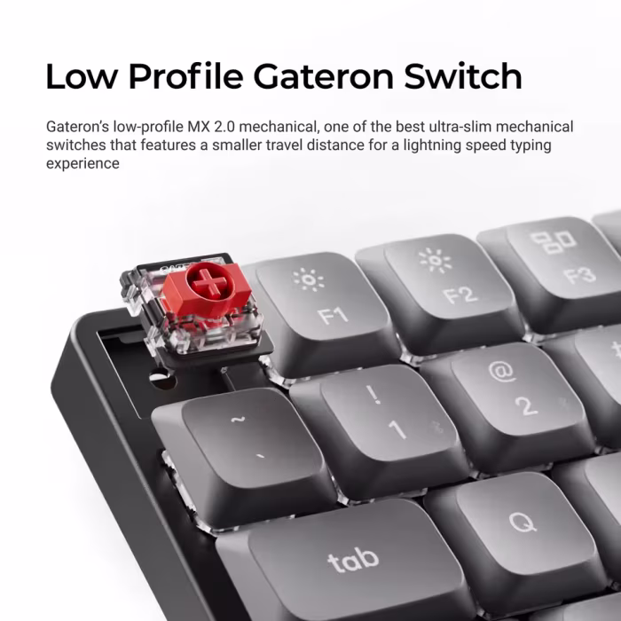 Keychron K3 Max 75% Layout QMK/VIA Teclado mecánico inalámbrico personalizado, 2.4 GHz/Bluetooth/Cable 3 modos RGB retroiluminado interruptor rojo