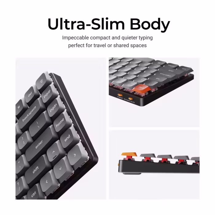 Keychron K3 Max 75% Layout QMK/VIA Teclado mecánico inalámbrico personalizado, 2.4 GHz/Bluetooth/Cable 3 modos RGB retroiluminado interruptor rojo