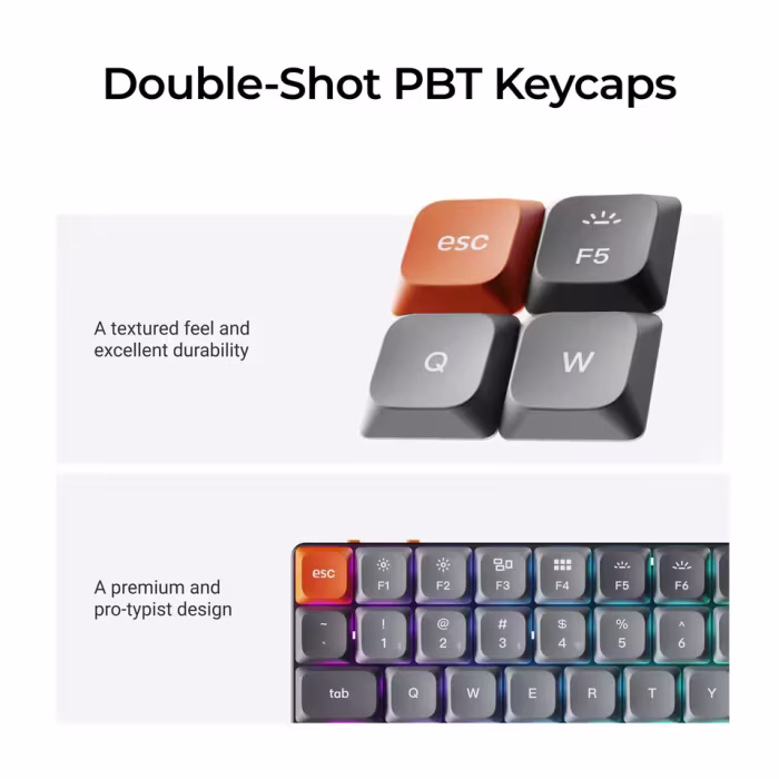 Keychron K3 Max 75% Layout QMK/VIA Teclado mecánico inalámbrico personalizado, 2.4 GHz/Bluetooth/Cable 3 modos RGB retroiluminado interruptor rojo