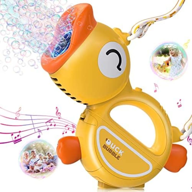 Ametralladora de burbujas para niños, soplador de burbujas con música y luz para niños pequeños, fabricante de burbujas automático portátil con solución de burbujas para niños de 2, 3, 4, 5, 6 años,