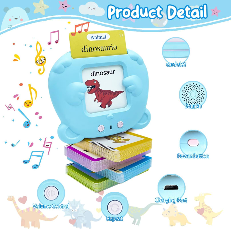 Juguetes para niños pequeños, tarjetas didácticas en español, 224 palabras visuales, juguetes de terapia del habla de bolsillo, tarjetas flash bilingües, juguetes sensoriales para autismo para niños autistas