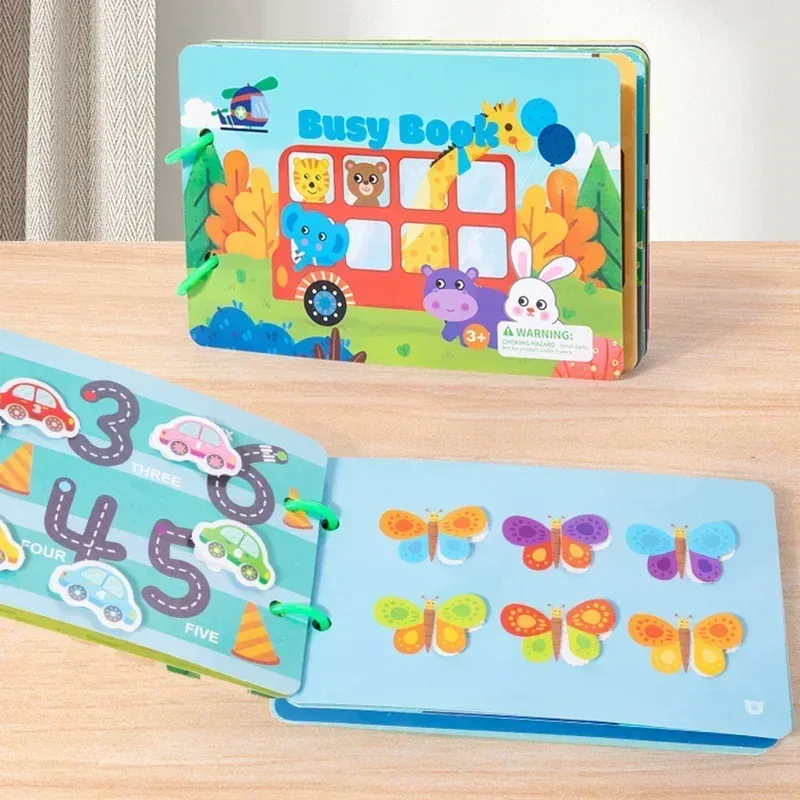 Juego de aprendizaje Montessori, libro de actividades, pegatina de pasta, capacidad de vida lógica, clasificación, educativo, regalo para niños pequeños
