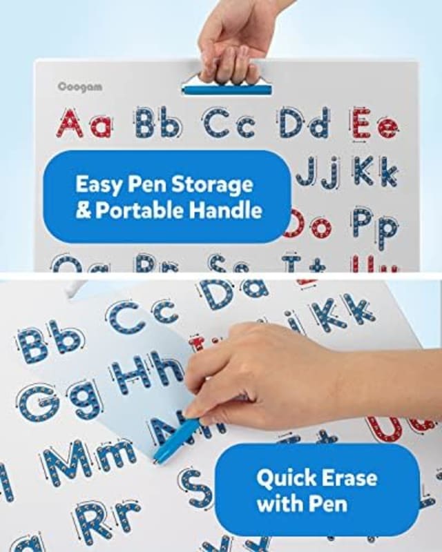 Tabla de práctica de letras magnéticas, imán de trazado ABC, tablero del alfabeto ABC para aprender a escribir mayúsculas y minúsculas, juguete educativo de motricidad fina, regalo Montessori