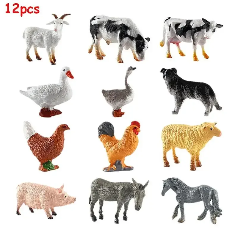 Mini figuras de animales de granja, León salvaje, animales de simulación, Tigre, elefantes, figuras de acción, modelo salvaje, juguetes educativos, regalos