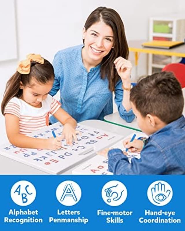 Tabla de práctica de letras magnéticas, imán de trazado ABC, tablero del alfabeto ABC para aprender a escribir mayúsculas y minúsculas, juguete educativo de motricidad fina, regalo Montessori