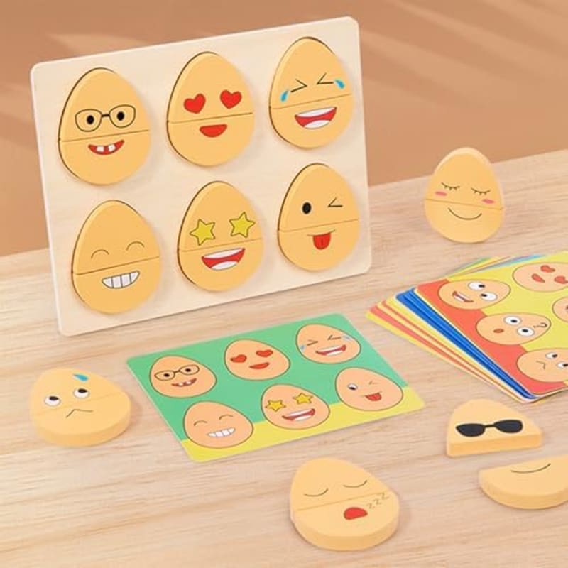 Rompecabezas de expresión de juego de madera a juego para niños pequeños de 1 a 3 años, juguetes Montessori para niños de 1, 2 y 3 años, juguetes educativos STEM de aprendizaje preescolar para niños