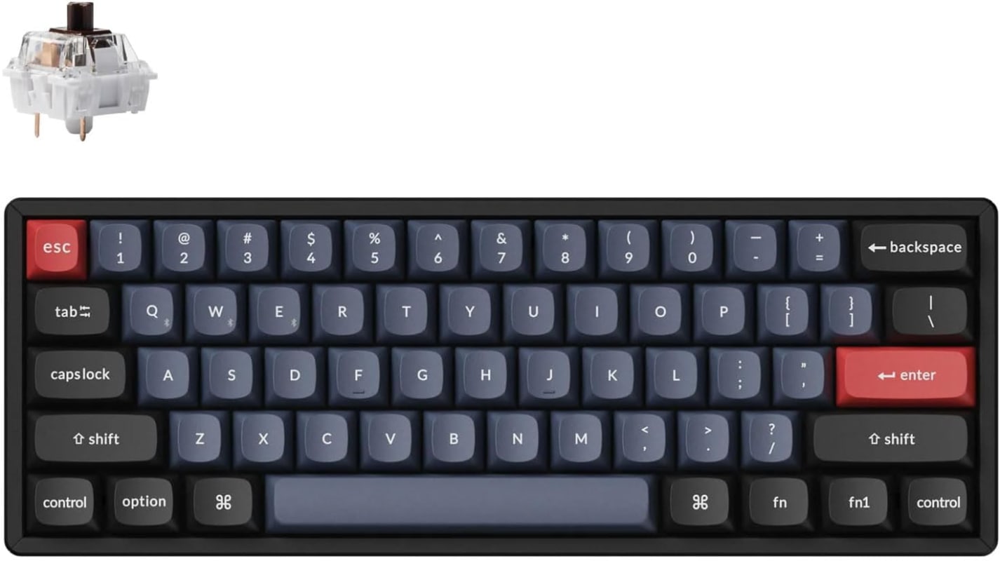 Keychron K12 Pro QMK/VIA Teclado mecánico inalámbrico , marco de aluminio intercambiable en caliente, teclado programable personalizado con retroiluminación RGB, interruptor marrón K Pro para Mac Windows Linux