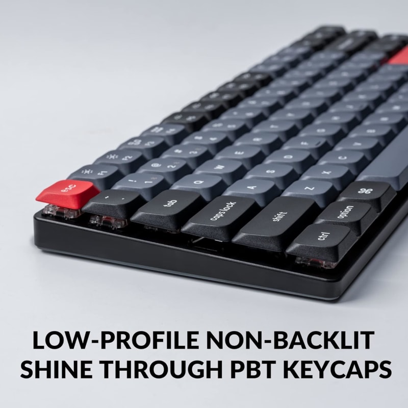 Keychron K3 Pro - Teclado mecánico inalámbrico ultra delgado QMK/VIA, macro programable 75% diseño RGB retroiluminación con perfil bajo Gateron , Teclas PBT Double Shoot