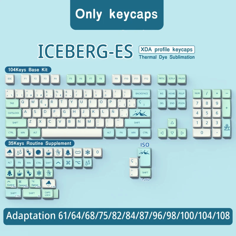 Keycaps - Juego de 139 teclas PBT en español, Perfil XDA, para teclado mecánico MX Switch, ISO Enter