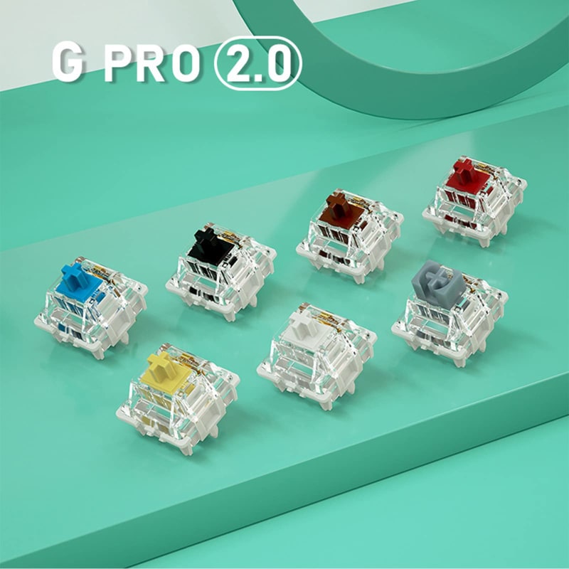 Gateron G Brown Pro 2.0 Interruptores prelubricados de 3 pines lineales para interruptores de teclado de juego tipo mecánico MX, interruptores montados en placa de luz SMD RGB (70 unidades, 3 pines, marrón)