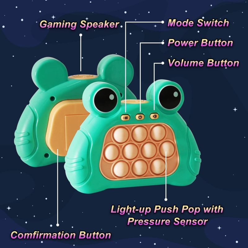 Consola de empuje rápido con retroalimentación instantánea de sonido | Juego de empuje rápido de mano | Juguete sensorial educativo interactivo Pop The Target para niños y adultos | Regalo divertido para niños de 3 a 12 años