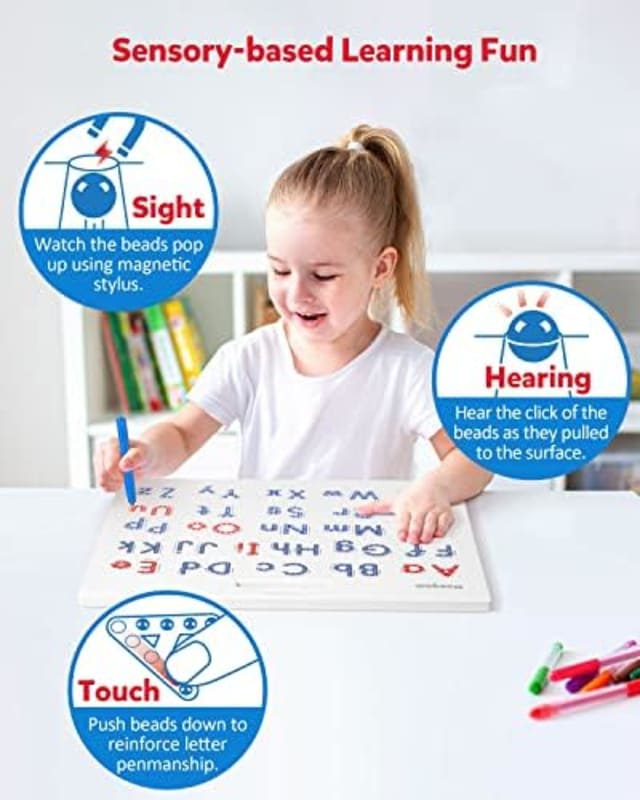 Tabla de práctica de letras magnéticas, imán de trazado ABC, tablero del alfabeto ABC para aprender a escribir mayúsculas y minúsculas, juguete educativo de motricidad fina, regalo Montessori
