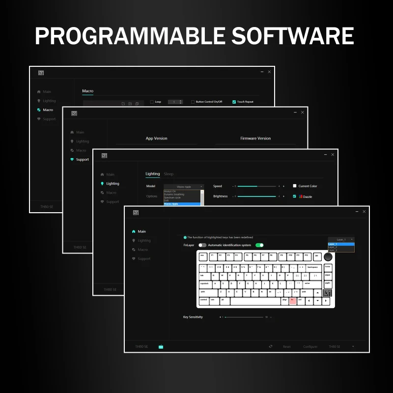 EPOMAKER TH80 75% Teclado Mecánico, NKRO intercambiable en caliente RGB 2.4Ghz/Bluetooth 5.0/teclado para juegos con cable con espuma de porón/EVA, batería de 4000 mAh