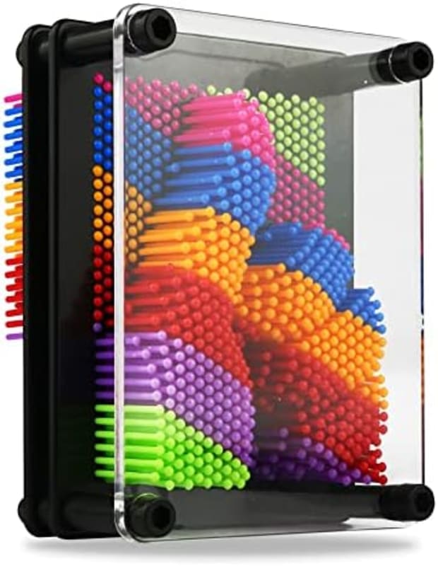 Juguete de tablero de arte con pin 3D, colorido tablero de plástico, diseño clásico de pin impresión, escultura para niños y niños