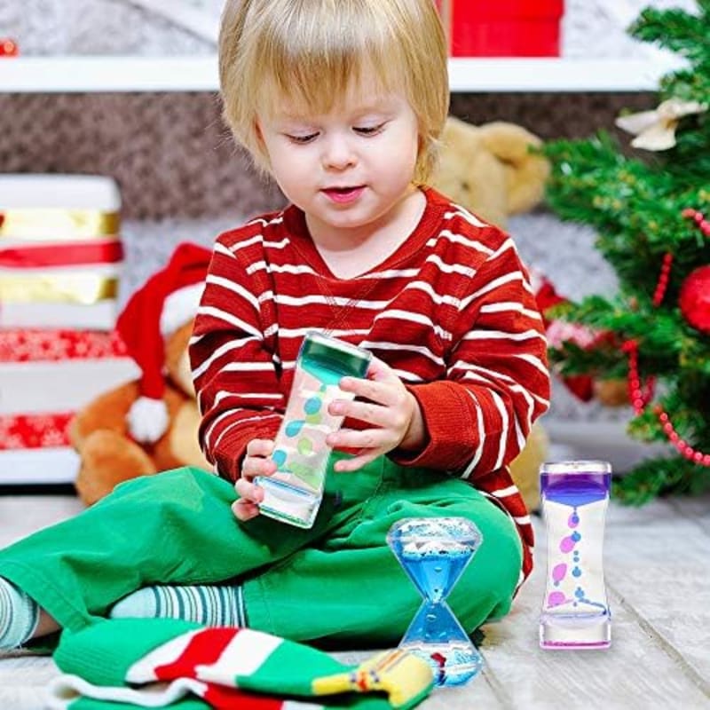 Juguetes Sensoriales Temporizador de Movimiento de Líquido 3 Set Mejores Juguetes Antiestrés para Niños y Adultos para Aliviar el Estrés y la Ansiedad, Herramienta Calmante para Niños con Autismo, Rellenos de Calcetines para Niños Pequeños