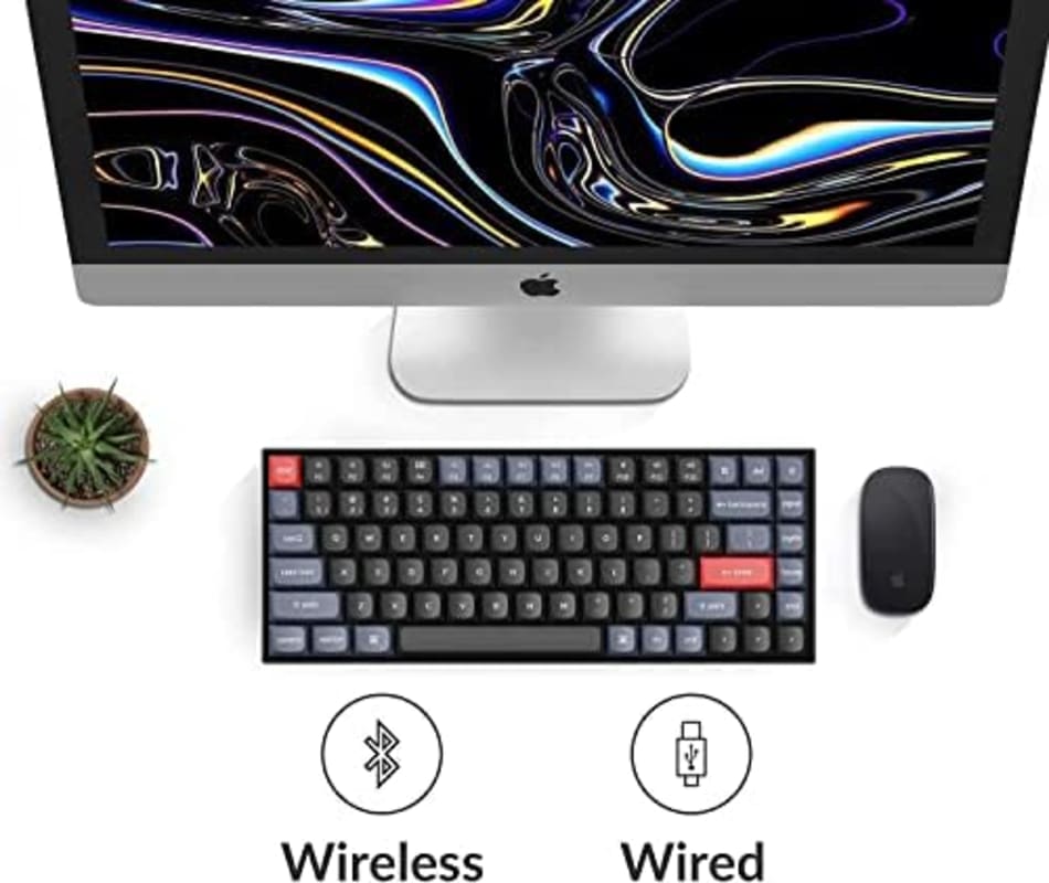 Keychron K2 Pro 75% Layout Teclado mecánico inalámbrico personalizable, compacto 84 teclas intercambiable en caliente QMK/VIA connectividad USB-C y Bluetooth, retroiluminado RGB