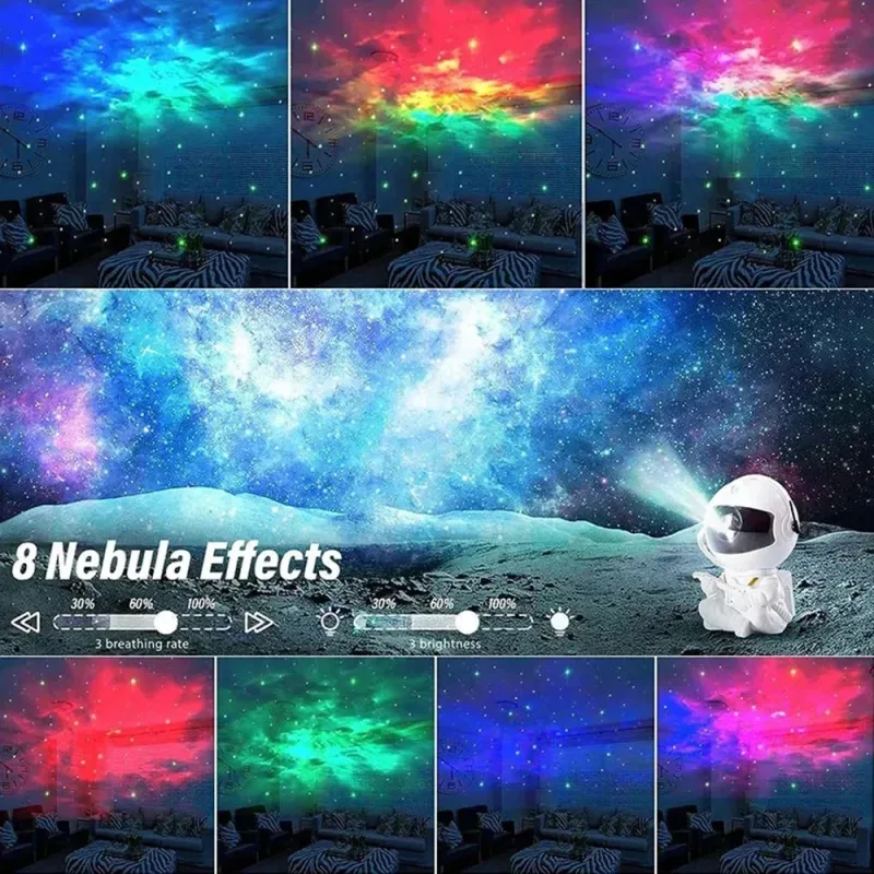 Proyector de astronauta de estrella de galaxia, luz LED de noche, lámpara de decoración de cielo estrellado, dormitorio, habitación, regalos decorativos para niños