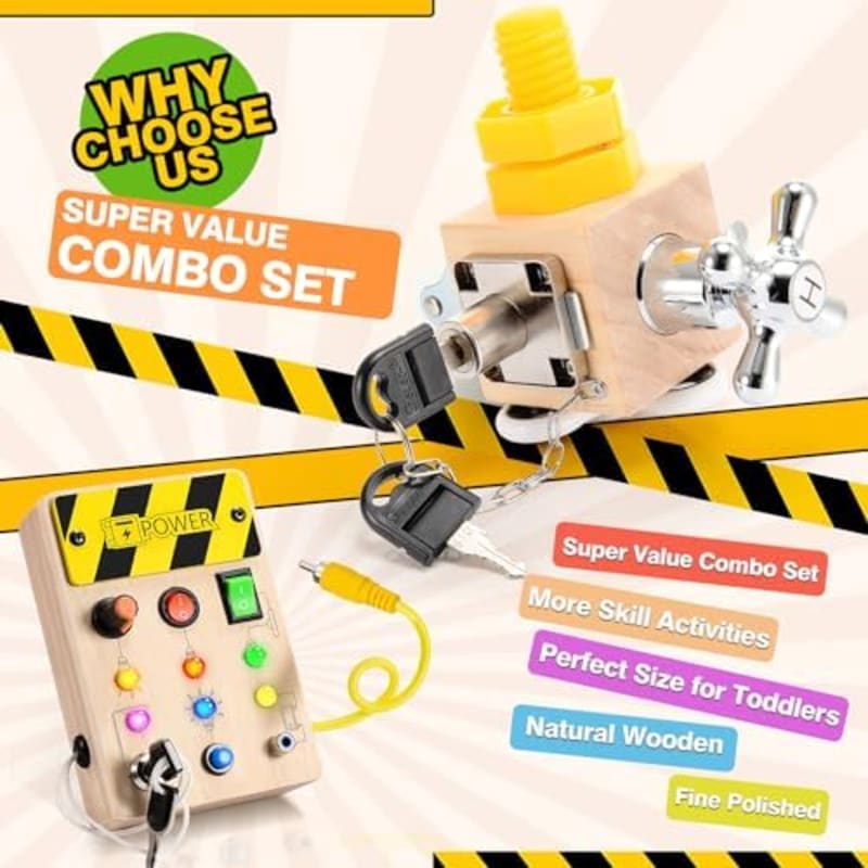 Combo Cubo 7 en uno  y Tablero oucupado Montessori