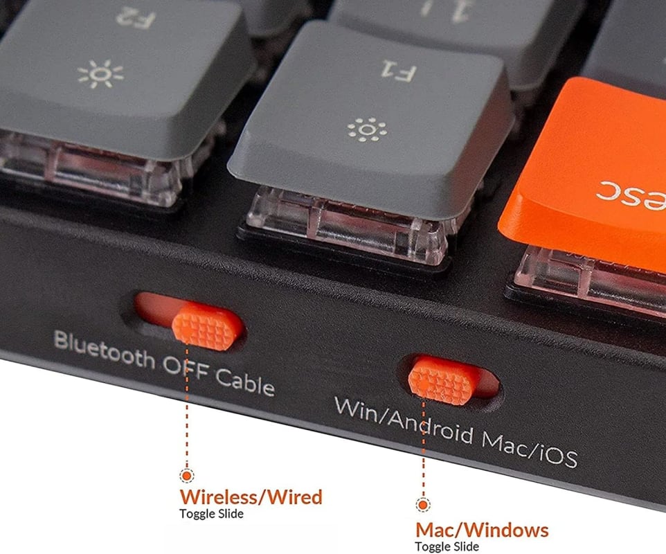 Keychrone K3 versión 2 Bluetooth , Teclado mecánico inalámbrico 84 teclas 75%, con interruptor Gateron de perfil bajo