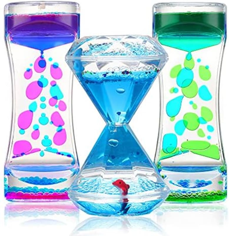 Juguetes Sensoriales Temporizador de Movimiento de Líquido 3 Set Mejores Juguetes Antiestrés para Niños y Adultos para Aliviar el Estrés y la Ansiedad, Herramienta Calmante para Niños con Autismo, Rellenos de Calcetines para Niños Pequeños