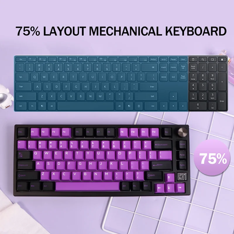 EPOMAKER TH80 75% Teclado Mecánico, NKRO intercambiable en caliente RGB 2.4Ghz/Bluetooth 5.0/teclado para juegos con cable con espuma de porón/EVA, batería de 4000 mAh