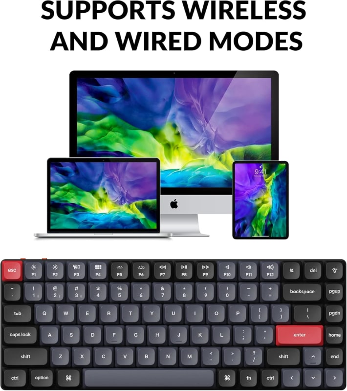Keychron K3 Pro - Teclado mecánico inalámbrico ultra delgado QMK/VIA, macro programable 75% diseño RGB retroiluminación con perfil bajo Gateron , Teclas PBT Double Shoot