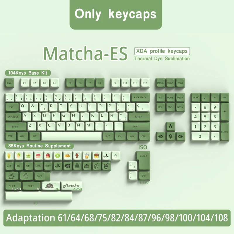 Keycaps - Juego de 139 teclas PBT en español, Perfil XDA, para teclado mecánico MX Switch, ISO Enter