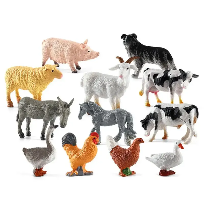 Mini figuras de animales de granja, León salvaje, animales de simulación, Tigre, elefantes, figuras de acción, modelo salvaje, juguetes educativos, regalos