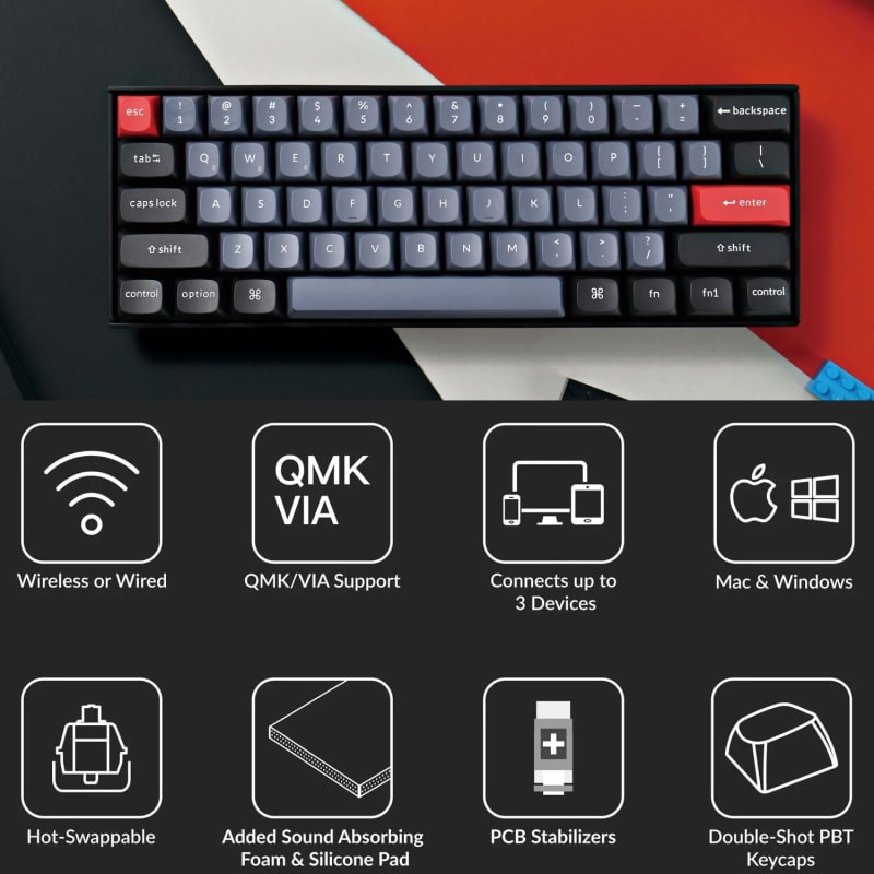 Keychron K12 Pro QMK/VIA Teclado mecánico inalámbrico , marco de aluminio intercambiable en caliente, teclado programable personalizado con retroiluminación RGB, interruptor marrón K Pro para Mac Windows Linux