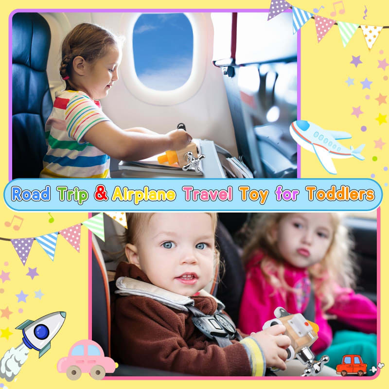 Cubo ocupado para niños, tablero sensorial de viaje, juguetes de viaje para niños pequeños de 1 a 3 años, juguetes Montessori de aprendizaje, cubo de actividades para niños autistas y TDAH