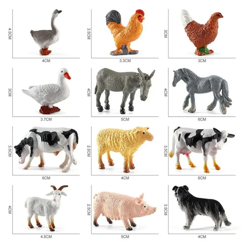 Mini figuras de animales de granja, León salvaje, animales de simulación, Tigre, elefantes, figuras de acción, modelo salvaje, juguetes educativos, regalos