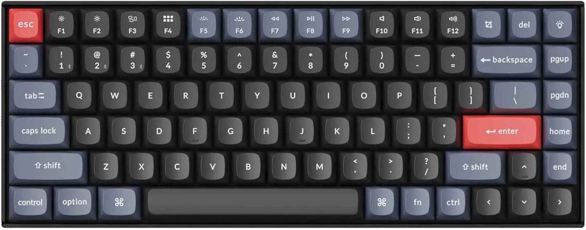 Keychron K2 Pro 75% Layout Teclado mecánico inalámbrico personalizable, compacto 84 teclas intercambiable en caliente QMK/VIA connectividad USB-C y Bluetooth, retroiluminado RGB