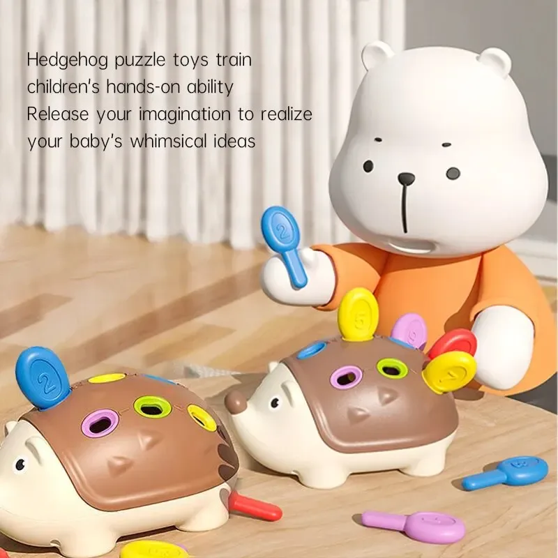 Erizo de motricidad fina y sensorial, Juguete educativo Montessori para niños pequeños, aprendizaje de conteo y clasificación