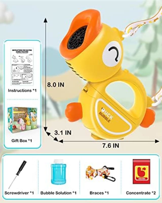 Ametralladora de burbujas para niños, soplador de burbujas con música y luz para niños pequeños, fabricante de burbujas automático portátil con solución de burbujas para niños de 2, 3, 4, 5, 6 años,