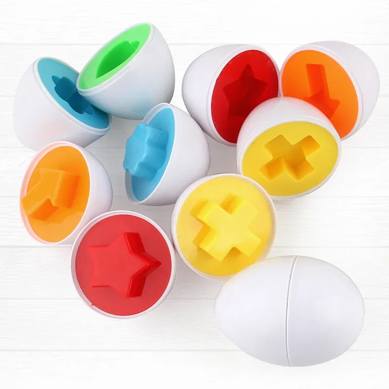Huevos de Pascua Sensoriales para Bebé y Niños, Juguete Montessori, Clasificar Colores, Formas, Gallina, Juego Educativo, Aprendizaje, Regalo, 12 Unidades
