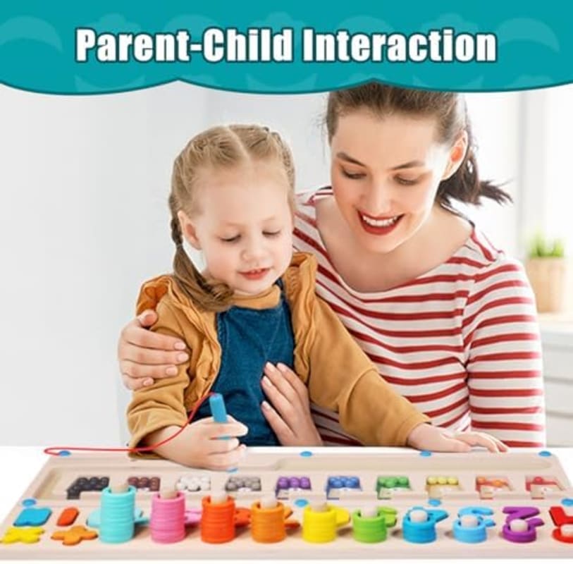 Tablero Montessorri de matemáticos 3 en 1 para preescolares, juguetes de aprendizaje de números de madera, rompecabezas magnéticos