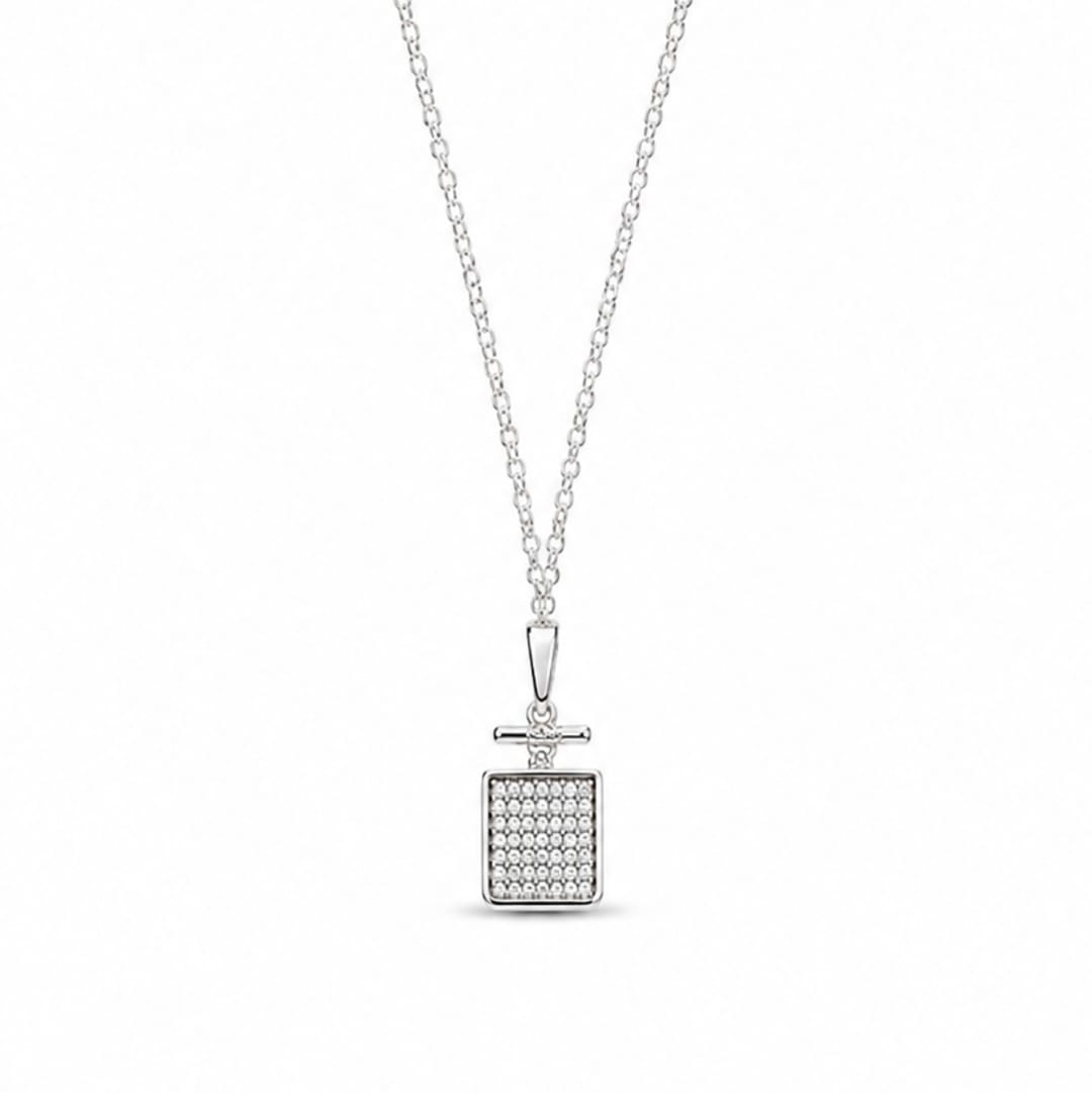 Silver Pavé Pendant Necklace