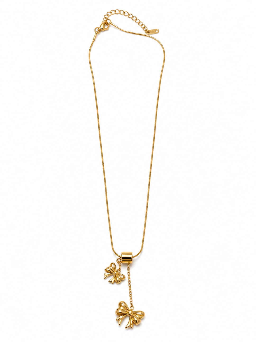 Golden Bow Pendant Necklace
