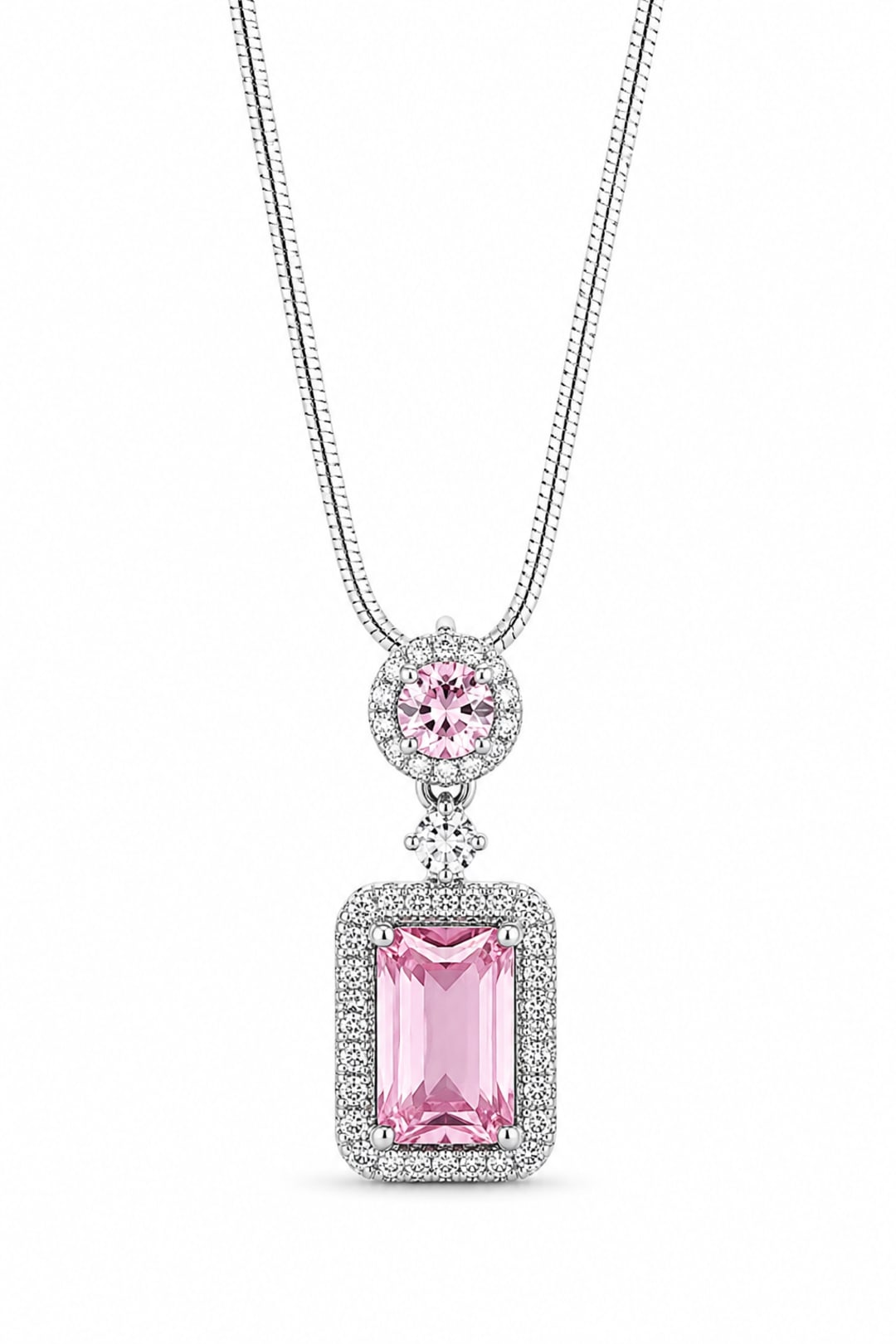 Pink Crystal Pendant Necklace