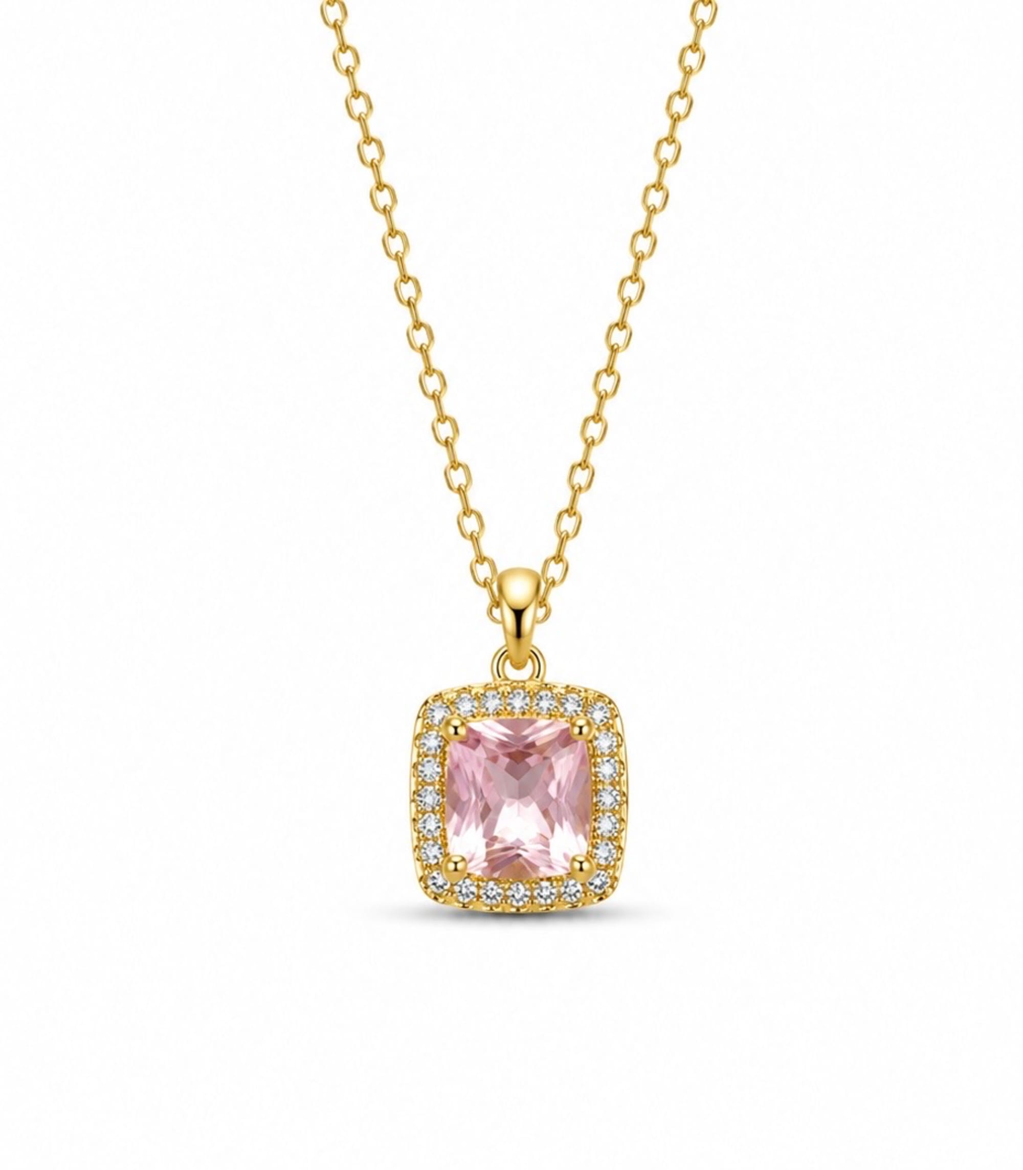 Pink Crystal Pendant Necklace — selected